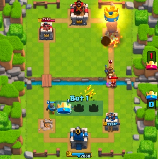 Clash Royale battle screenshot